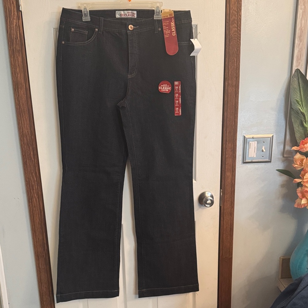 NWT Faded Glory dark denim 16 tall jeans